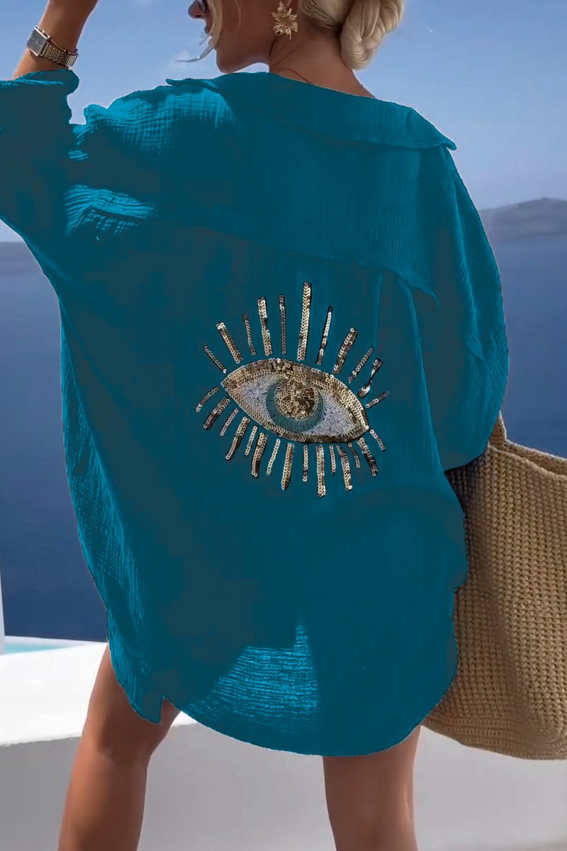 Casual Sequin Beaded Shirt - Eliza-Warszawa