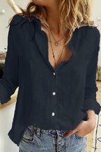 Casual Solid Button Shirt Collar Blouse - Eliza-Warszawa