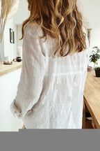 Casual Solid Button Shirt Collar Blouse - Eliza-Warszawa