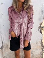 Casual Suede Fashionable Lapel Shirt - Eliza-Warszawa