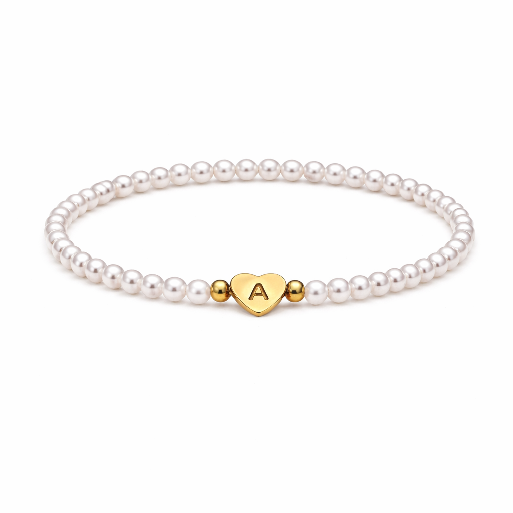 Chic A-Z Heart Initial Bracelet