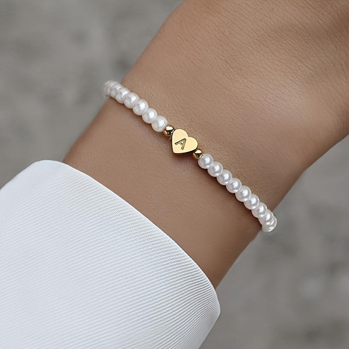 Chic A-Z Heart Initial Bracelet