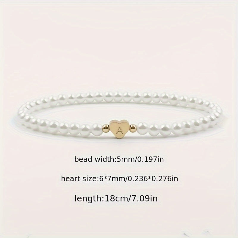 Chic A-Z Heart Initial Bracelet
