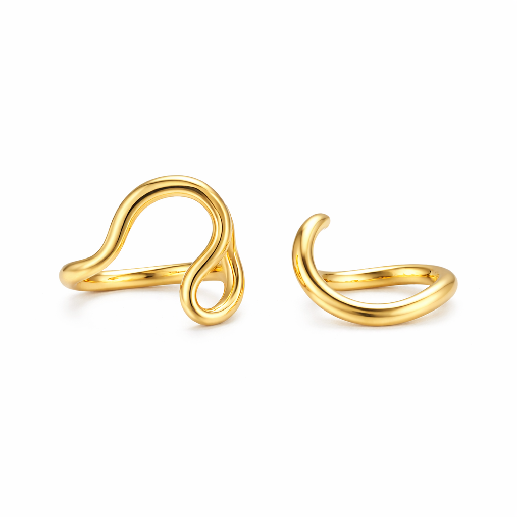 Chic Asymmetrical Wave Ring - Eliza-Warszawa