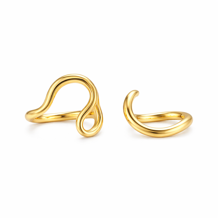 Chic Asymmetrical Wave Ring