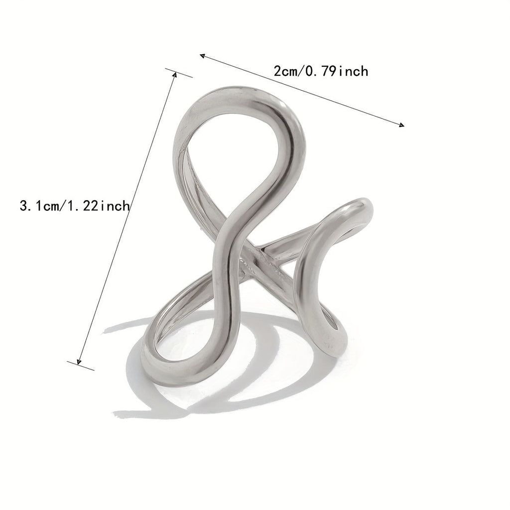 Chic Asymmetrical Wave Ring - Eliza-Warszawa