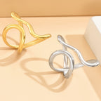 Chic Asymmetrical Wave Ring - Eliza-Warszawa