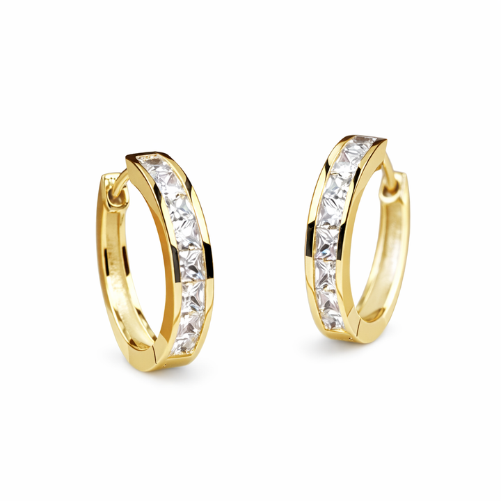 Chic Gold & Crystal Hoop Earrings