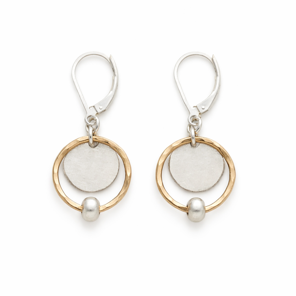 Chic Gold and Silver Pearl Earrings