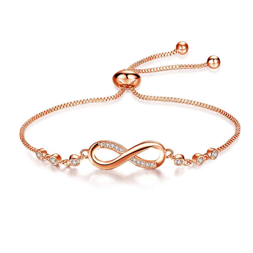 Chic Rose Gold Infinity Adjustable Bracelet - Eliza-Warszawa