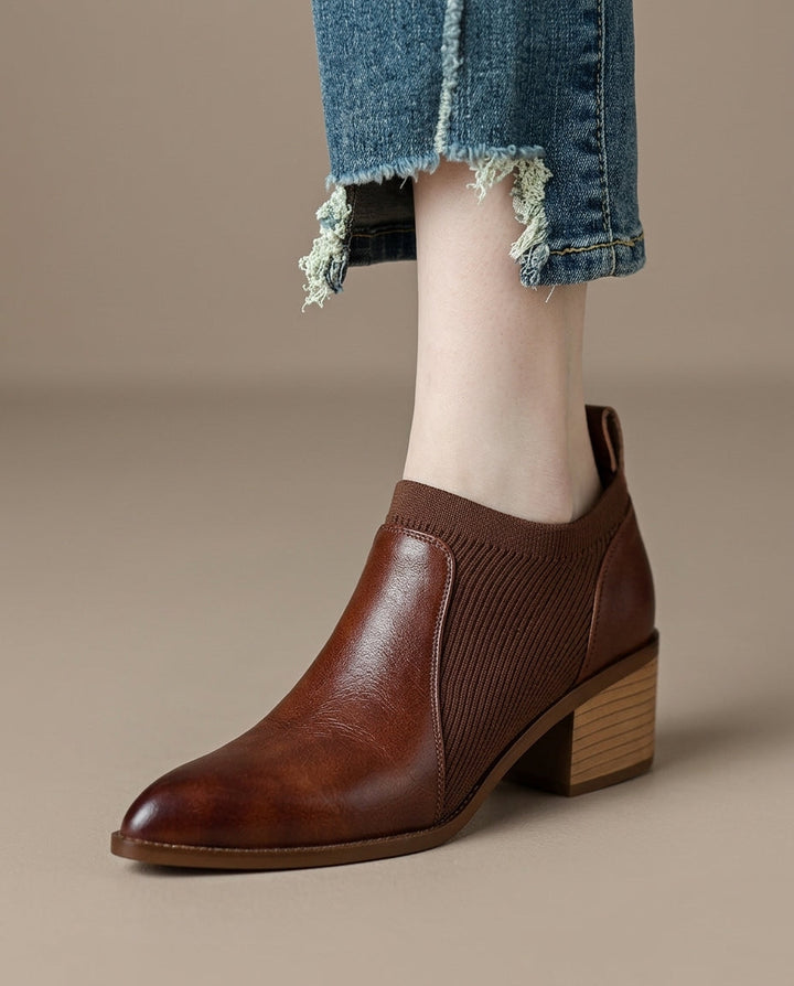 Chloe Leather Booties - Eliza-Warszawa