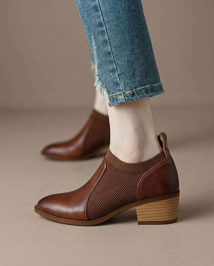 Chloe Leather Booties - Eliza-Warszawa