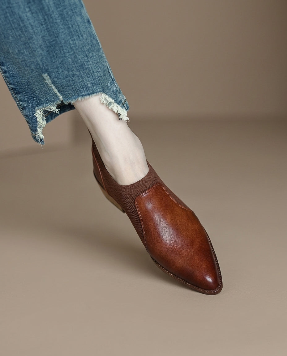 Chloe Leather Booties - Eliza-Warszawa