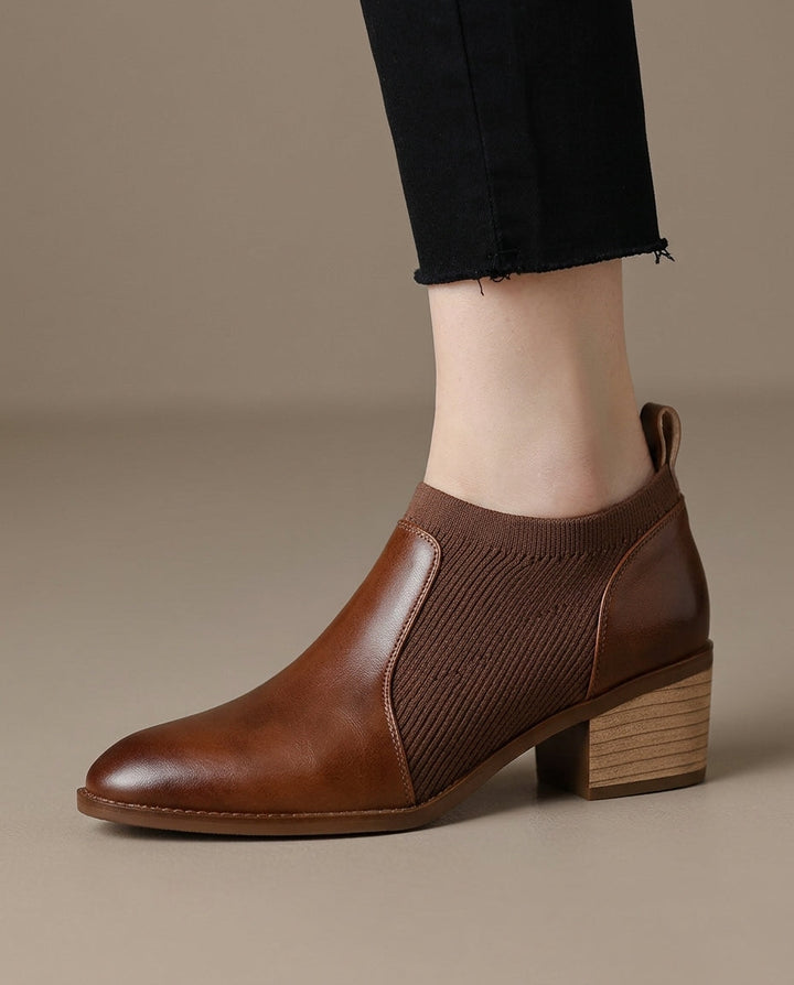 Chloe Leather Booties - Eliza-Warszawa