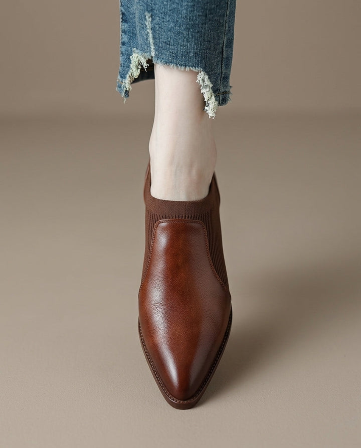 Chloe Leather Booties - Eliza-Warszawa