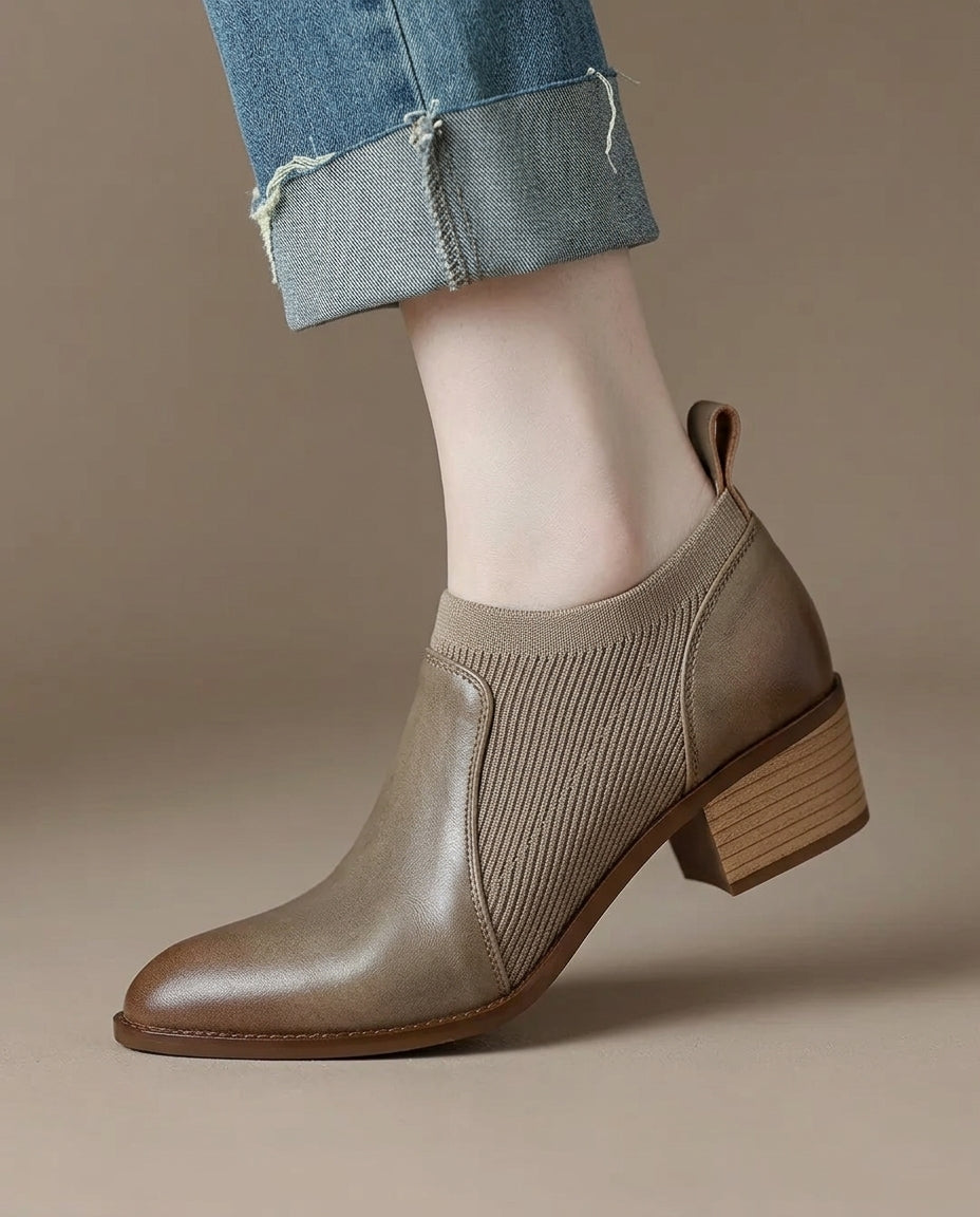 Chloe Leather Booties - Eliza-Warszawa