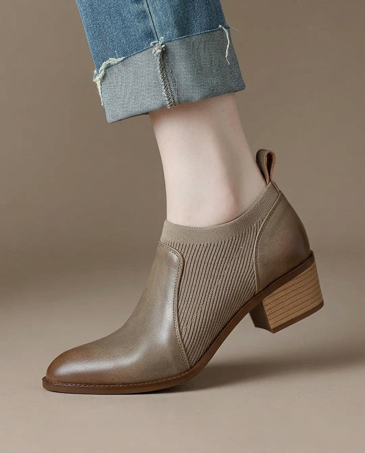 Chloe Leather Booties - Eliza-Warszawa