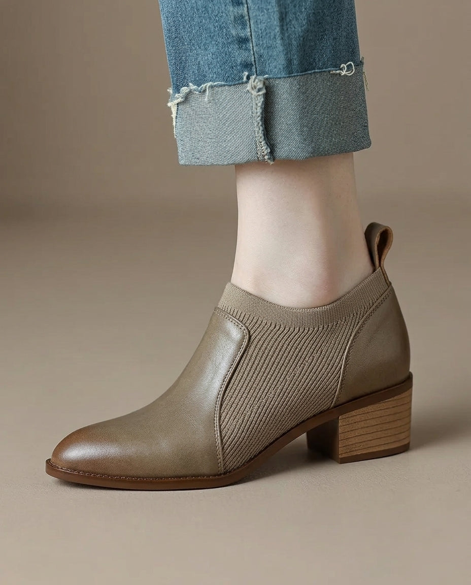 Chloe Leather Booties - Eliza-Warszawa