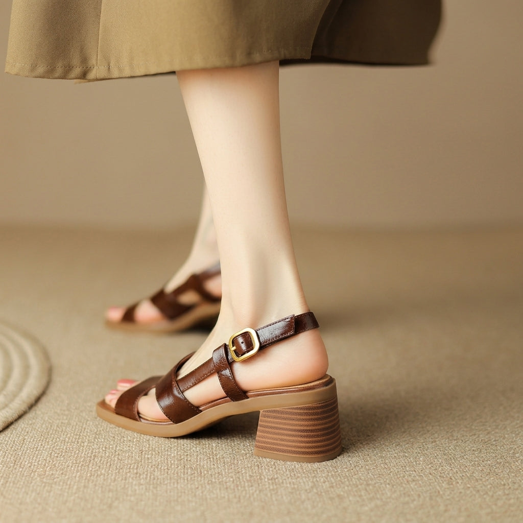 Clara Leather Sandals - Eliza-Warszawa