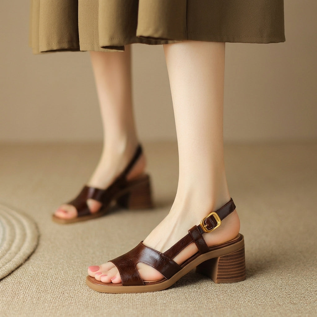Clara Leather Sandals - Eliza-Warszawa
