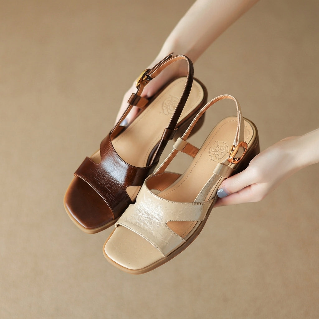 Clara Leather Sandals - Eliza-Warszawa