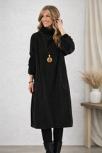 Clara | Elegant Turtleneck Midi Sweater Dress - Eliza-Warszawa