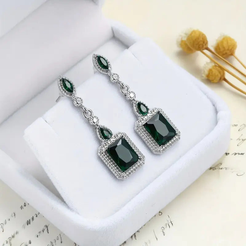 Clarion Verdancia Earrings | White Gold - Eliza-Warszawa