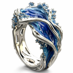 Classic Golden Ocean Wave Ring