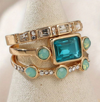 Classic Vintage Crystal Ring Set