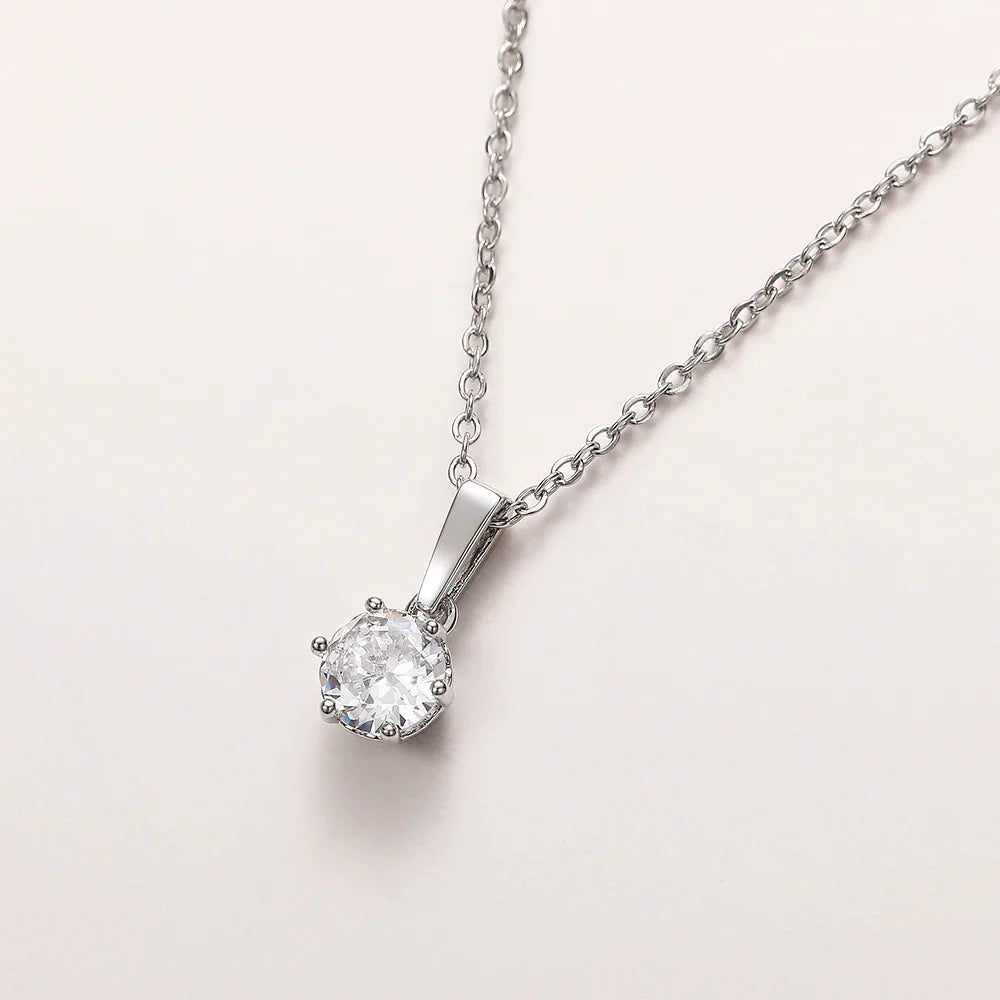 Classic Zirconia Pendant Necklace