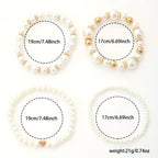 Classy Pearl Heart Bracelet Set