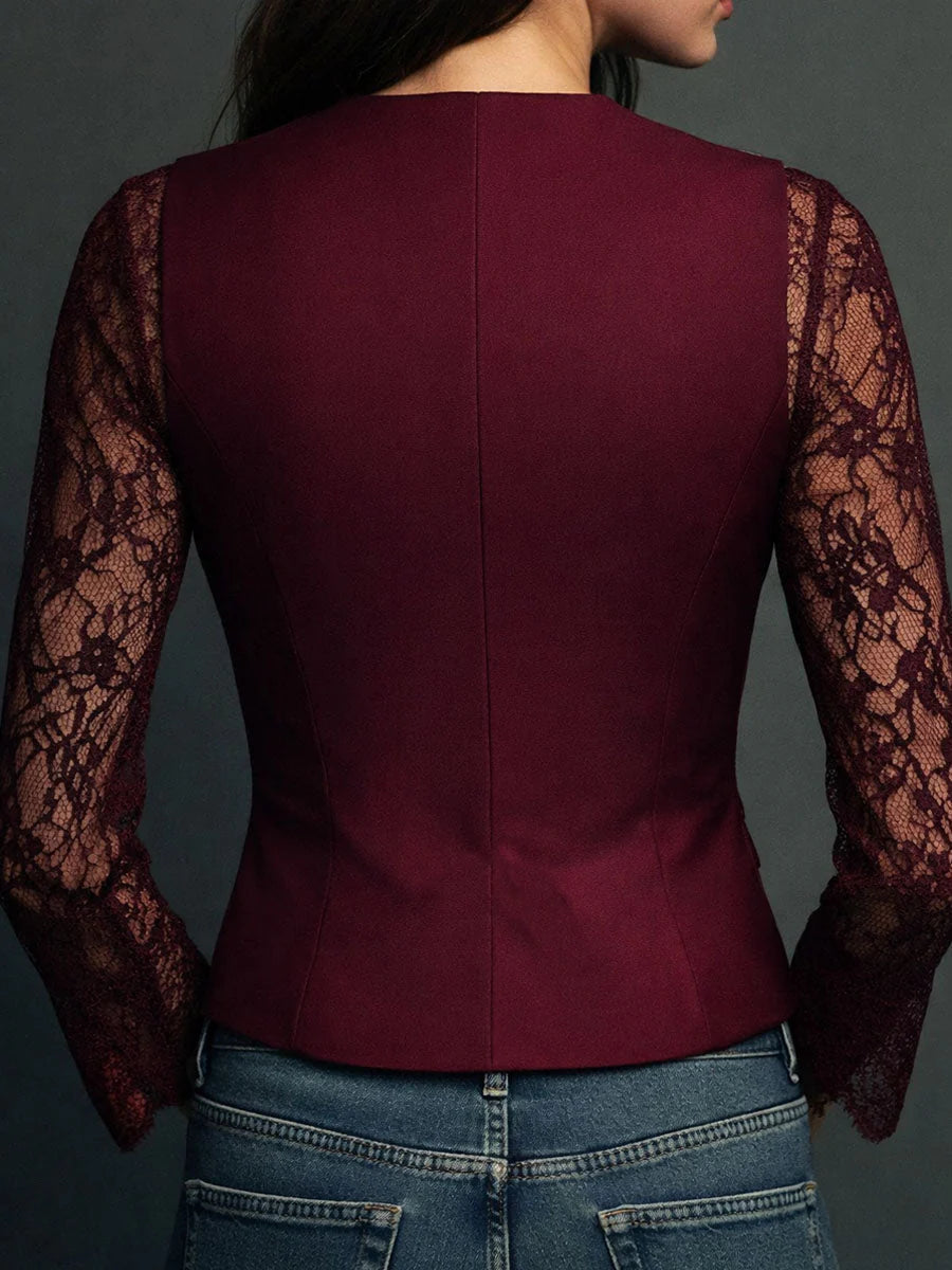 Claudia | Elegant blazer with lace - Eliza-Warszawa
