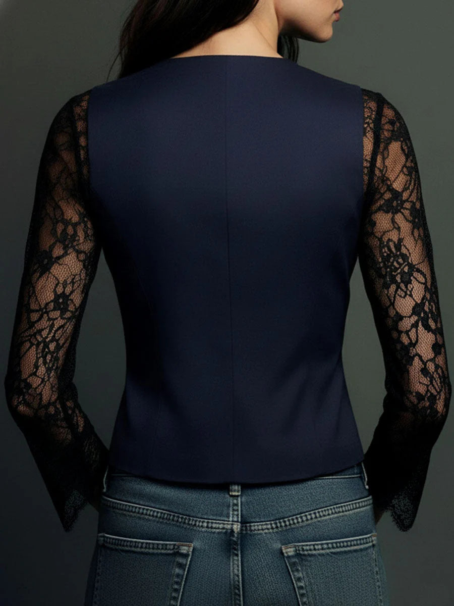 Claudia | Elegant blazer with lace - Eliza-Warszawa