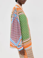 Colorful Unique Print Balloon Sleeve Button Loose Shirt - Eliza-Warszawa
