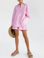 Cotton Beach Two Piece Shorts Set - Eliza-Warszawa
