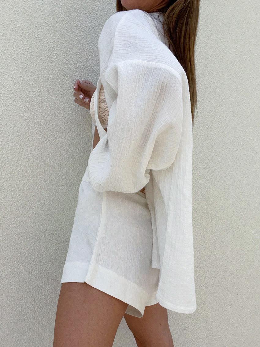 Cotton Wonderland Tied Two Piece Shorts Set - Eliza-Warszawa