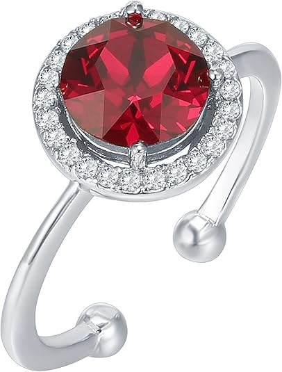 Crimson Glow Promise Ruby Ring | White Gold - Eliza-Warszawa