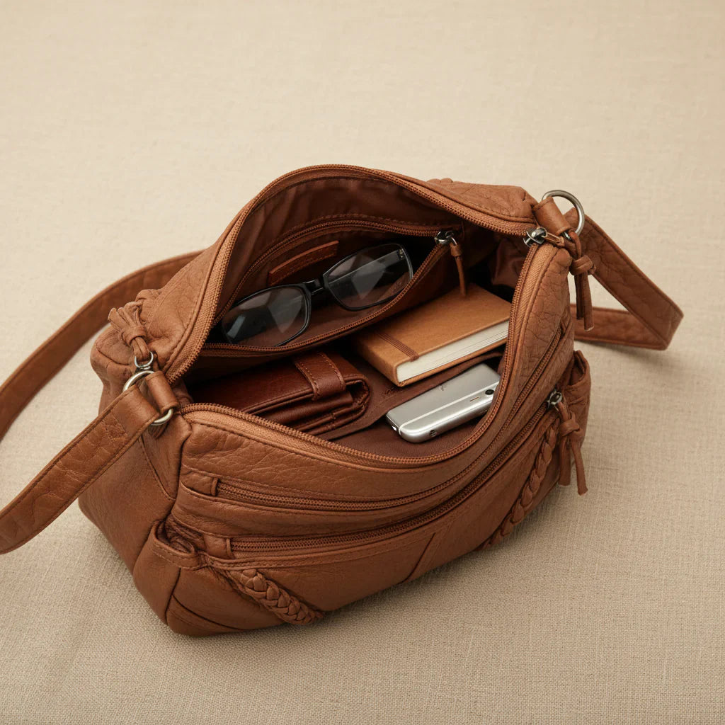 Crossbody Bag with Braided Details - Eliza-Warszawa