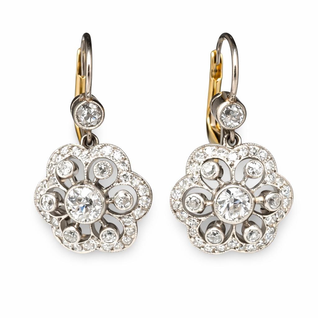 Crystal-Embellished Mandala Vintage Earrings