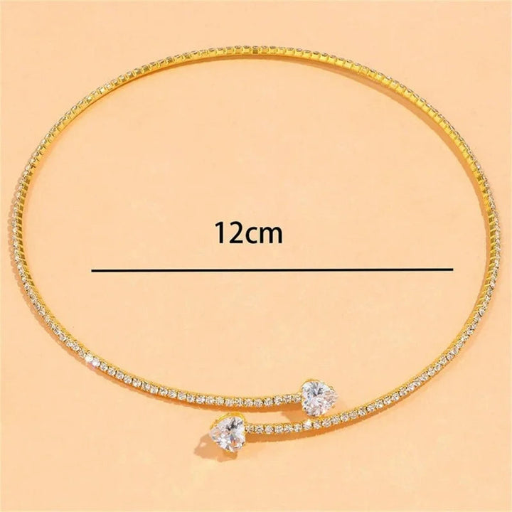 Crystal Heart Choker Necklace