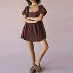 DALAWA™ - Chic Summer Puff Sleeve Square Neck Mini Dress - Eliza-Warszawa