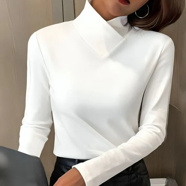 Double-sided German fleece long-sleeved solid color thermal shirt - Eliza-Warszawa