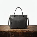 Double Pocket Leather Handbag - Eliza-Warszawa
