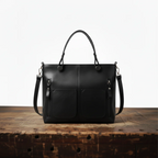 Double Pocket Leather Handbag - Eliza-Warszawa