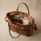 Double Pocket Leather Handbag - Eliza-Warszawa