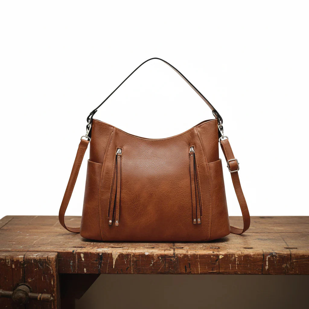 Double Zipper Shoulder Bag - Eliza-Warszawa