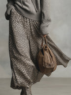 Elegant And Versatile Gray Leopard Print A-line Skirt - Eliza-Warszawa