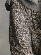 Elegant And Versatile Gray Leopard Print A-line Skirt - Eliza-Warszawa