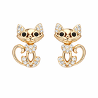 Elegant Cat Zirconia Earrings