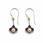 Elegant Clover Pearl Silver Earrings